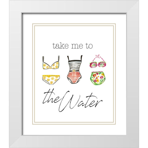 Take Me to the Water White Modern Wood Framed Art Print with Double Matting by Del Sol, Ani