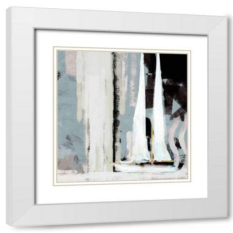 Boat Sailing I White Modern Wood Framed Art Print with Double Matting by Meneely, Dan