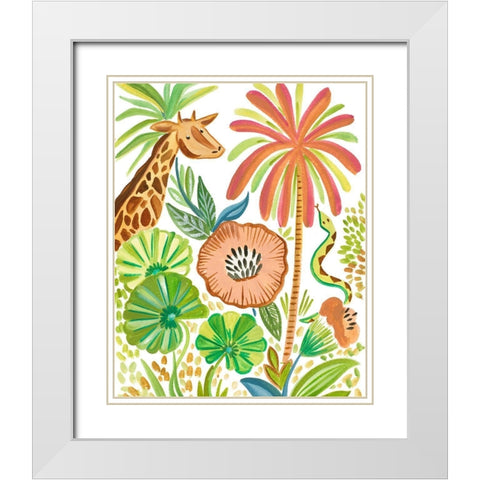 Tropical Wildlife I White Modern Wood Framed Art Print with Double Matting by Del Sol, Ani
