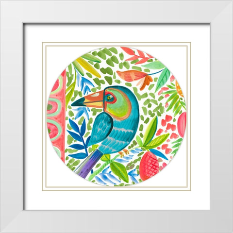 Tropical Bird III White Modern Wood Framed Art Print with Double Matting by Del Sol, Ani