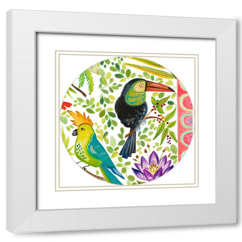 Tropical Bird IV White Modern Wood Framed Art Print with Double Matting by Del Sol, Ani