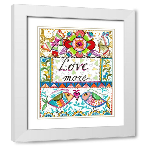 Love More White Modern Wood Framed Art Print with Double Matting by Del Sol, Ani
