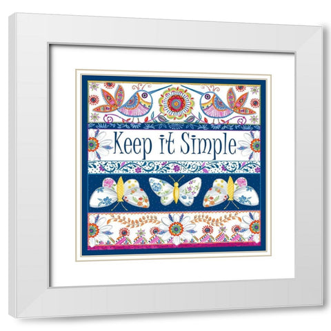 Keep it Simple White Modern Wood Framed Art Print with Double Matting by Del Sol, Ani