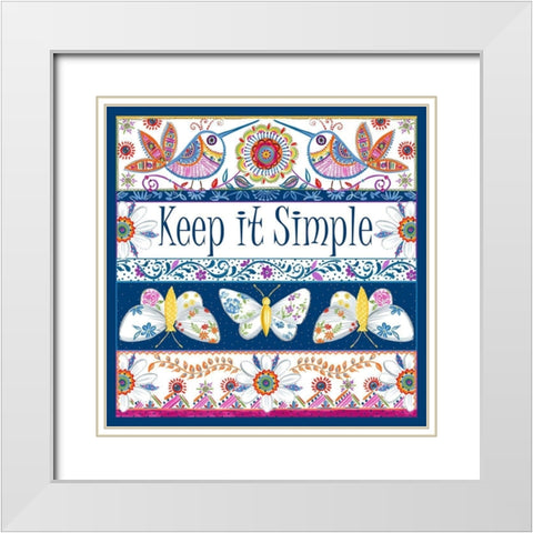 Keep it Simple White Modern Wood Framed Art Print with Double Matting by Del Sol, Ani