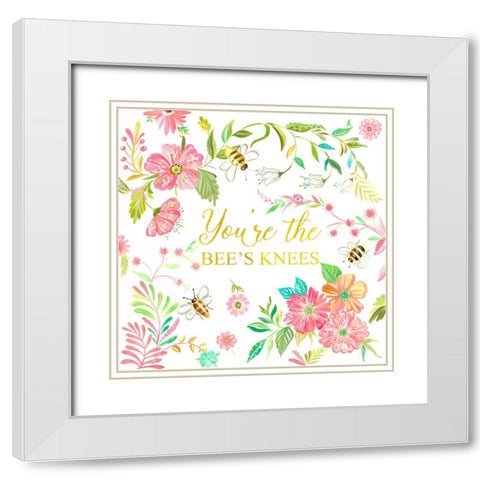 Youre the Bees Knees White Modern Wood Framed Art Print with Double Matting by Del Sol, Ani