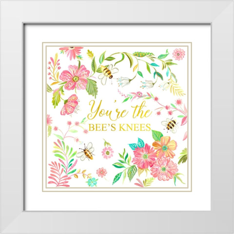 Youre the Bees Knees White Modern Wood Framed Art Print with Double Matting by Del Sol, Ani