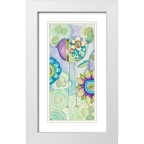Stand Tall Bird III White Modern Wood Framed Art Print with Double Matting by Del Sol, Ani