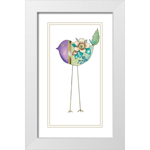 Stand Tall Bird IV White Modern Wood Framed Art Print with Double Matting by Del Sol, Ani