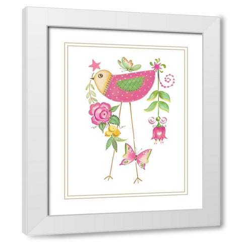 Stand Tall Bird I White Modern Wood Framed Art Print with Double Matting by Del Sol, Ani