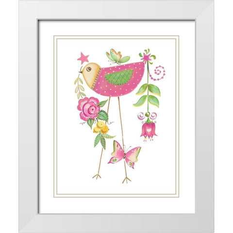 Stand Tall Bird I White Modern Wood Framed Art Print with Double Matting by Del Sol, Ani