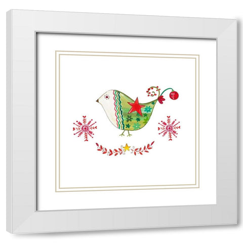 Christmas Dove I White Modern Wood Framed Art Print with Double Matting by Del Sol, Ani