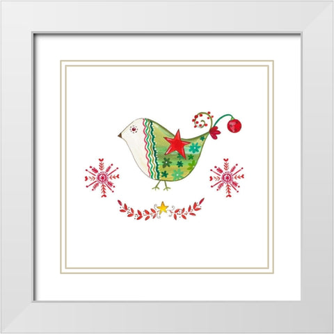 Christmas Dove I White Modern Wood Framed Art Print with Double Matting by Del Sol, Ani