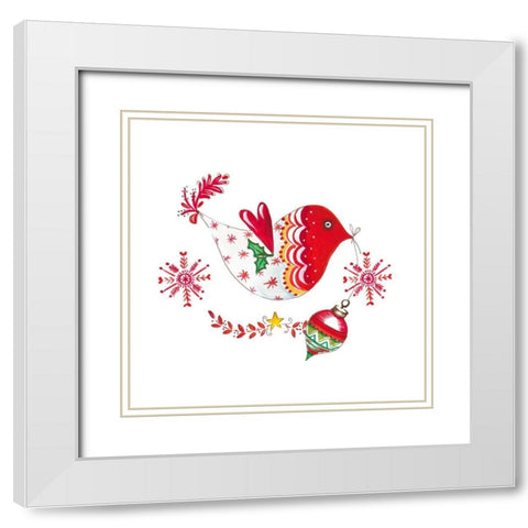 Christmas Dove II White Modern Wood Framed Art Print with Double Matting by Del Sol, Ani