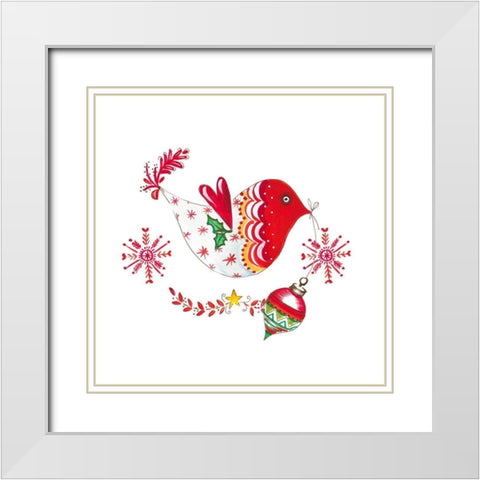 Christmas Dove II White Modern Wood Framed Art Print with Double Matting by Del Sol, Ani