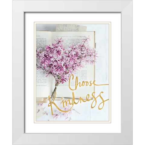 Choose Kindness White Modern Wood Framed Art Print with Double Matting by Gardner, Sarah