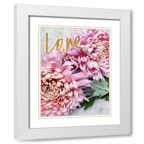 Love White Modern Wood Framed Art Print with Double Matting by Gardner, Sarah