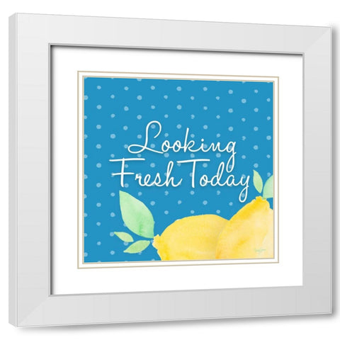 Looking Fresh Today White Modern Wood Framed Art Print with Double Matting by James, Nola