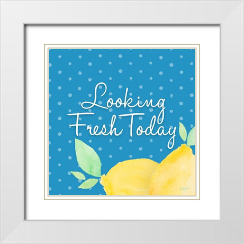 Looking Fresh Today White Modern Wood Framed Art Print with Double Matting by James, Nola