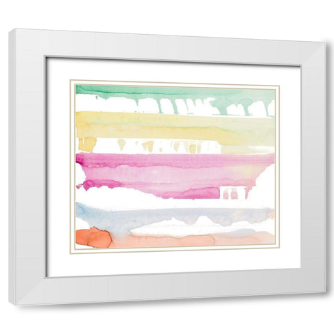 Watercolor Rainbow Abstract White Modern Wood Framed Art Print with Double Matting by Bryant, Susan