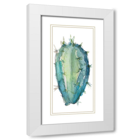 Succulent Motif Panel III White Modern Wood Framed Art Print with Double Matting by Loreth, Lanie