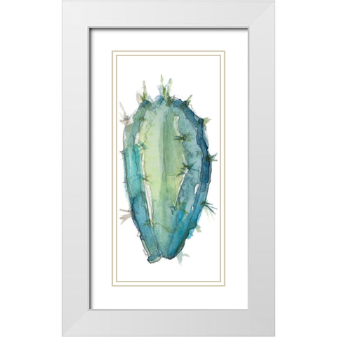 Succulent Motif Panel III White Modern Wood Framed Art Print with Double Matting by Loreth, Lanie