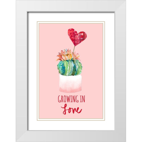Growing In Love White Modern Wood Framed Art Print with Double Matting by Loreth, Lanie