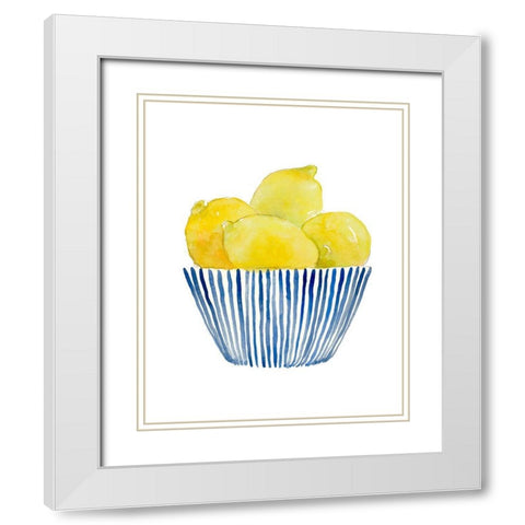 Bowl of Lemons II White Modern Wood Framed Art Print with Double Matting by Loreth, Lanie