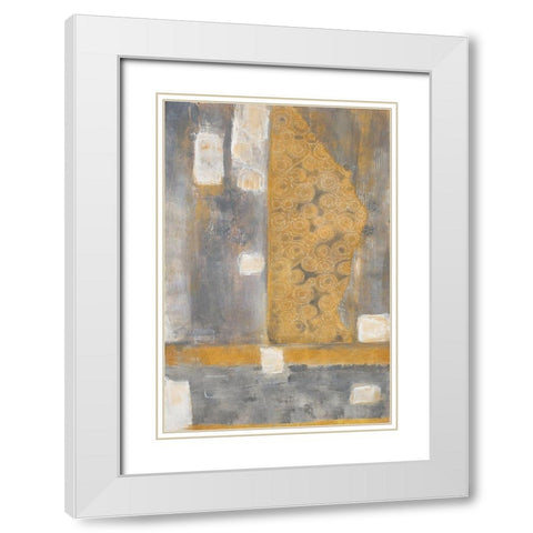 Golden Azteca II White Modern Wood Framed Art Print with Double Matting by Pattinian, Merri