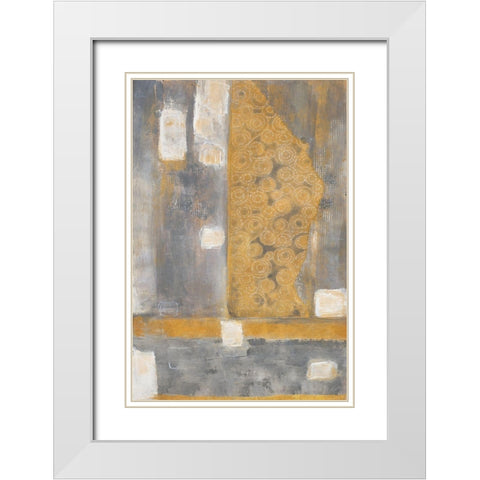 Golden Azteca II White Modern Wood Framed Art Print with Double Matting by Pattinian, Merri