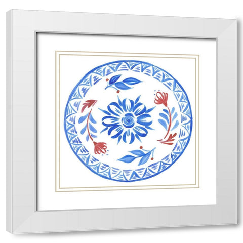 Provence Floral I White Modern Wood Framed Art Print with Double Matting by Del Sol, Ani