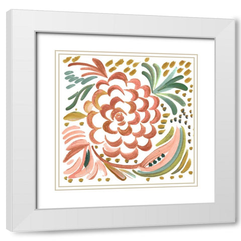 Matisse Square I White Modern Wood Framed Art Print with Double Matting by Del Sol, Ani