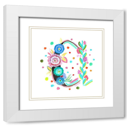 Monogram C White Modern Wood Framed Art Print with Double Matting by Del Sol, Ani