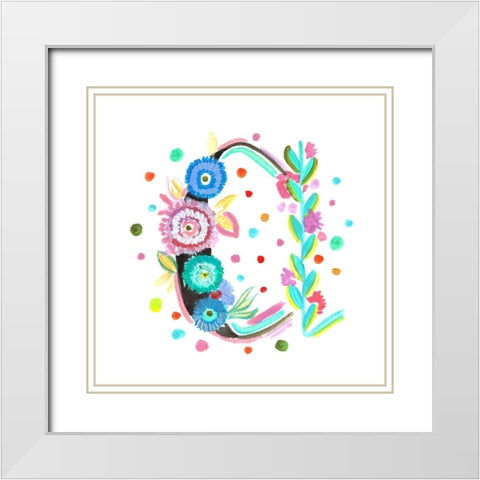 Monogram C White Modern Wood Framed Art Print with Double Matting by Del Sol, Ani