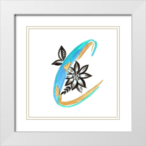 Monogram C (II) White Modern Wood Framed Art Print with Double Matting by Del Sol, Ani