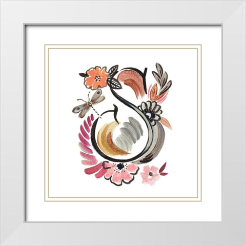 Monogram S (III) White Modern Wood Framed Art Print with Double Matting by Del Sol, Ani