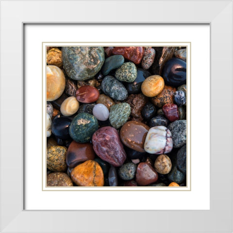 Ocean Rocks I White Modern Wood Framed Art Print with Double Matting by Amos, Andy