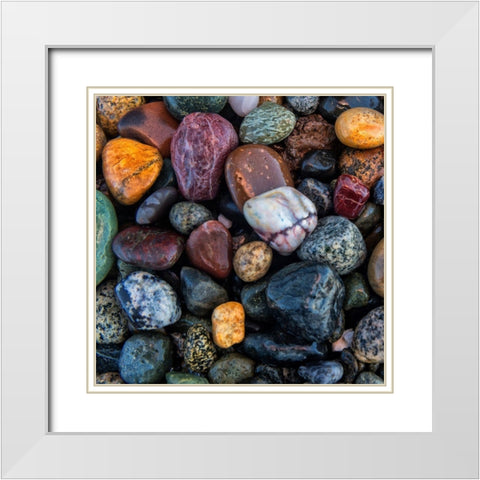 Ocean Rocks II White Modern Wood Framed Art Print with Double Matting by Amos, Andy