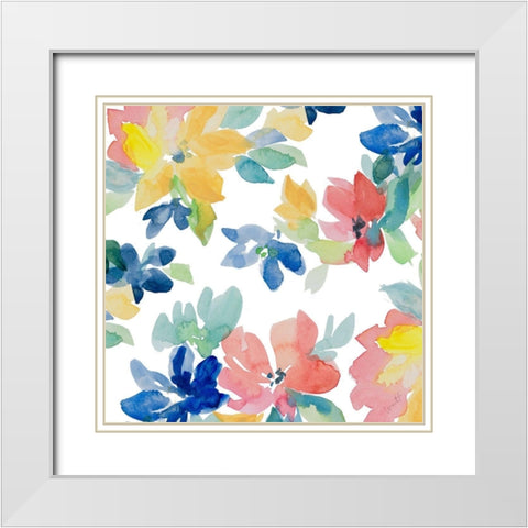 Spring Flowers I White Modern Wood Framed Art Print with Double Matting by Loreth, Lanie