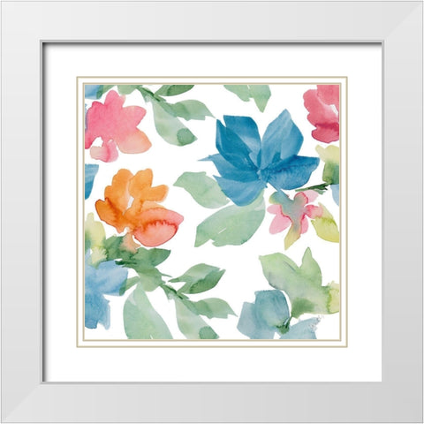 Spring Flowers II White Modern Wood Framed Art Print with Double Matting by Loreth, Lanie