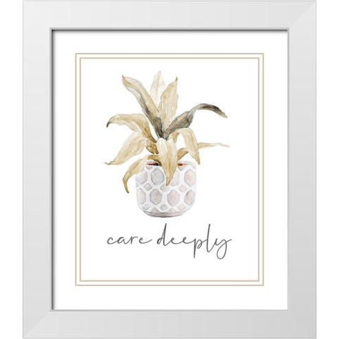 Care Deeply White Modern Wood Framed Art Print with Double Matting by Loreth, Lanie