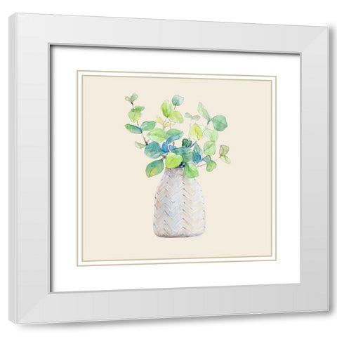 Decorative Potted Plant III White Modern Wood Framed Art Print with Double Matting by Loreth, Lanie