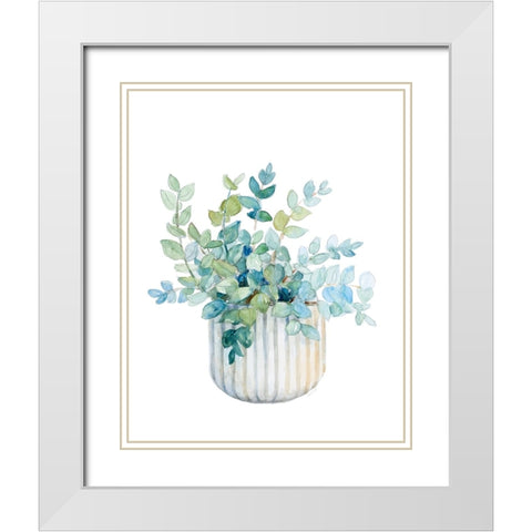 Plant in Decorative Pot IV White Modern Wood Framed Art Print with Double Matting by Loreth, Lanie