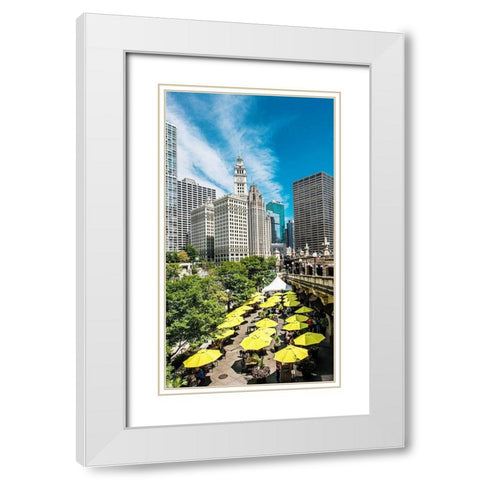 Chicago Mornings White Modern Wood Framed Art Print with Double Matting by Bill Carson Photography