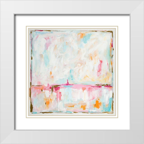 Cotton Candy Cloud White Modern Wood Framed Art Print with Double Matting by Hewitt, L.