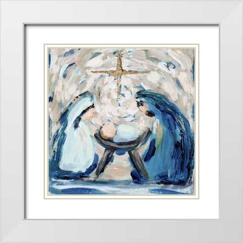 Let Us Adore Him White Modern Wood Framed Art Print with Double Matting by Hewitt, L.