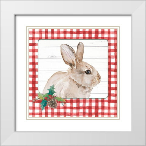 Red Plaid Woodland I White Modern Wood Framed Art Print with Double Matting by Pinto, Patricia