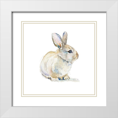 Baby Rabbit White Modern Wood Framed Art Print with Double Matting by Pinto, Patricia
