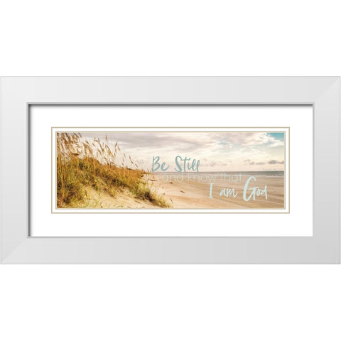 Be Still And Know That I am God White Modern Wood Framed Art Print with Double Matting by Amos, Andy