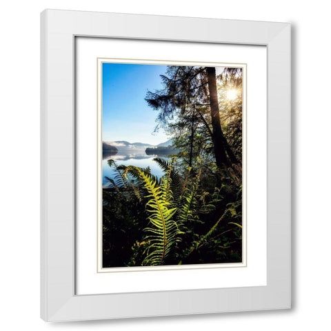 Lake Side View White Modern Wood Framed Art Print with Double Matting by Amos, Andy