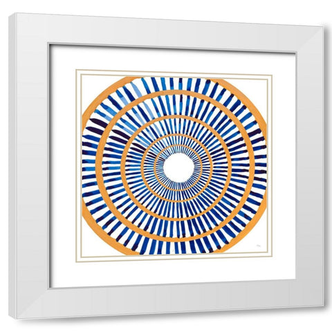 Italian Radial Burst White Modern Wood Framed Art Print with Double Matting by Pinto, Patricia